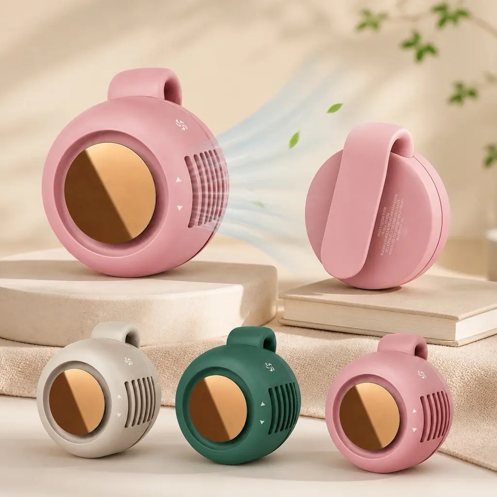 Portable Silent Mini Bladeless Electric Fan, Suspended Waist